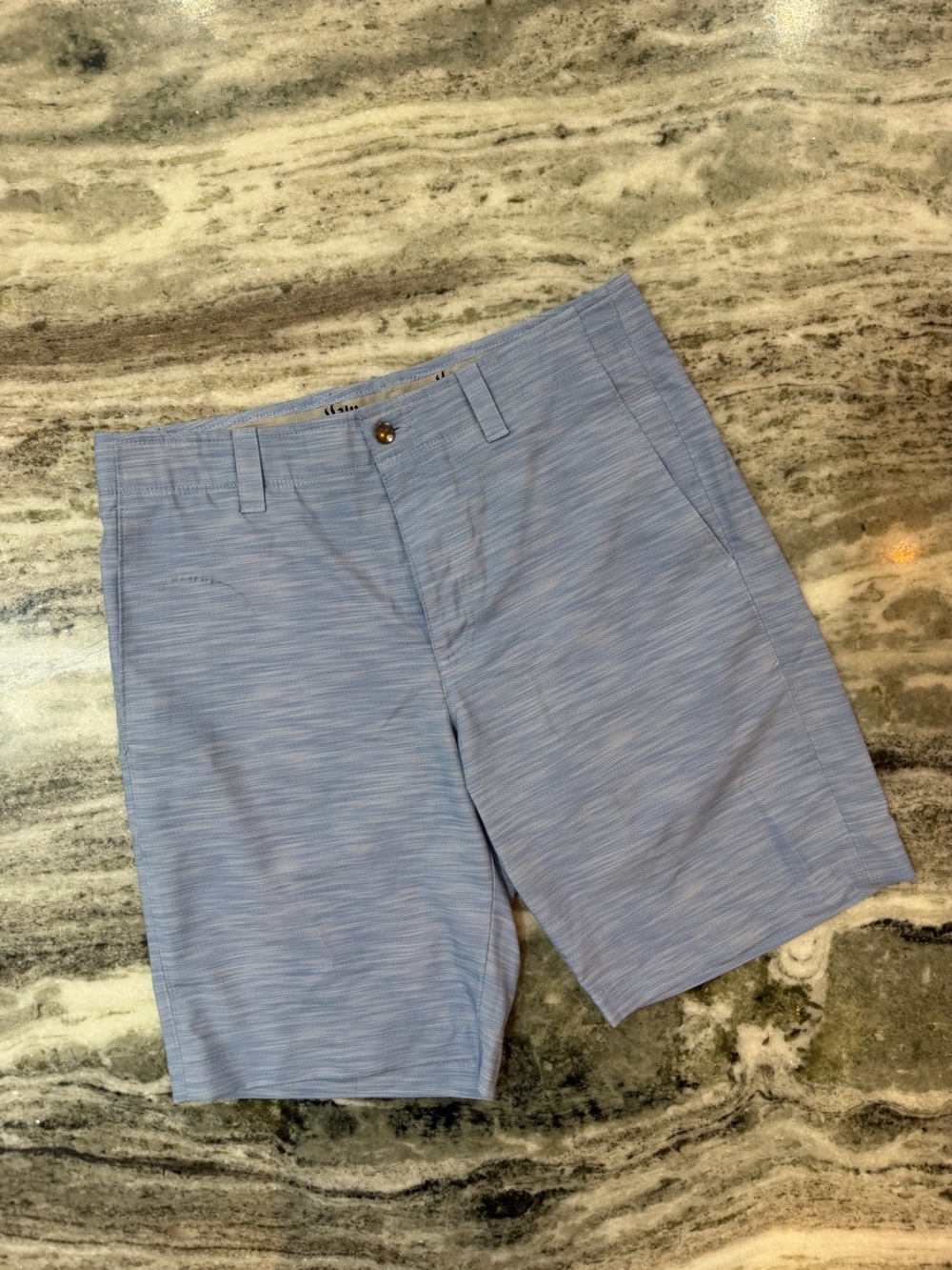 Callaway Light Blue Heathered Flat-Front Golf Shorts Size 31
9”